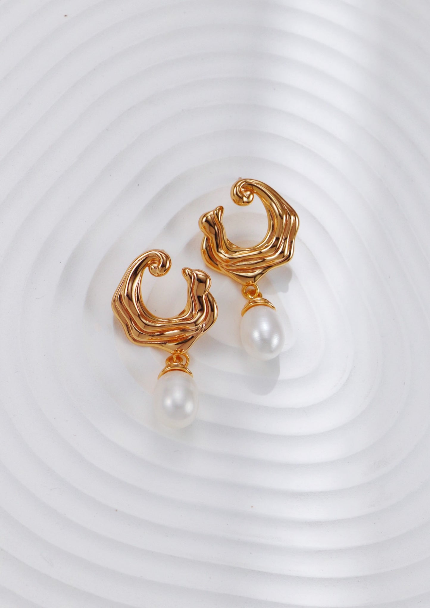 Wave Pearl Earrings